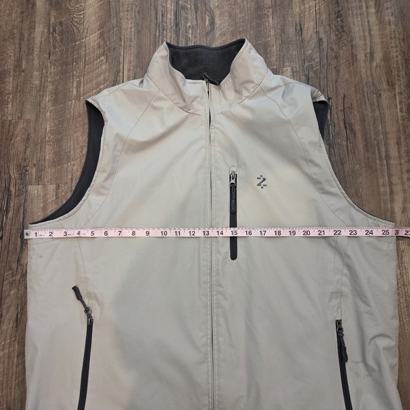 IZOD Performance Reversible Vest Mens Size XL Tan/Beige Full Zip Sleeveless - Picture 13 of 16